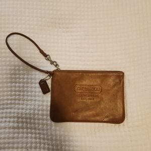 Coach Brown Leather Wristlet